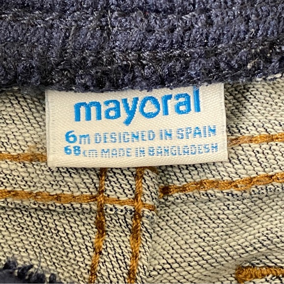 MAYORAL Stretch Jogger Jeans Cuffed Ankles Drawstring Waistband Size 6 Months - Picture 6 of 8